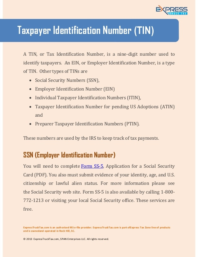 Tax IDentification Number Apply