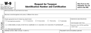 Form W 9 Request For Taxpayer Identification Number And