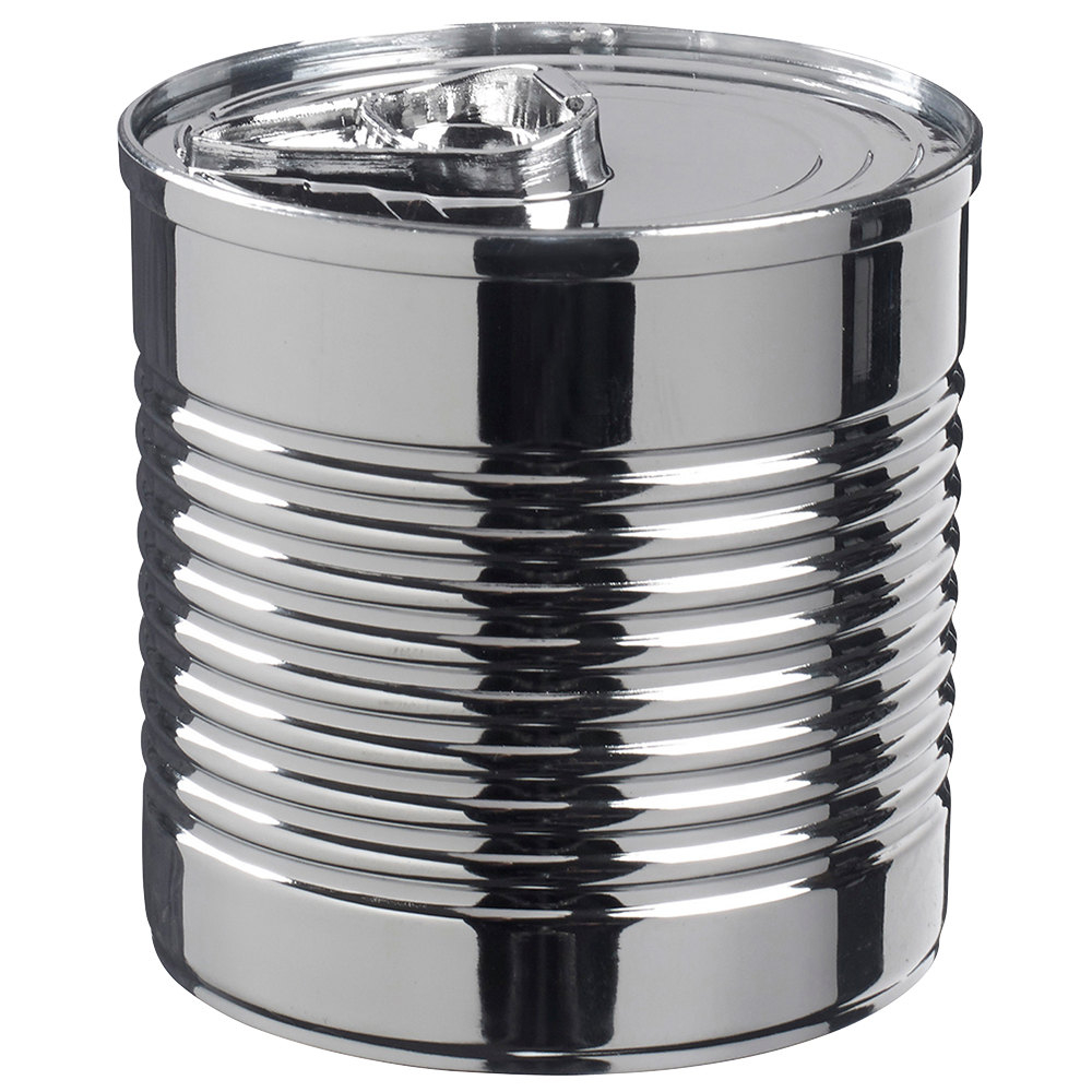 Solia PS34525 7 4 Oz Silver Plastic Tin Can With Lid 